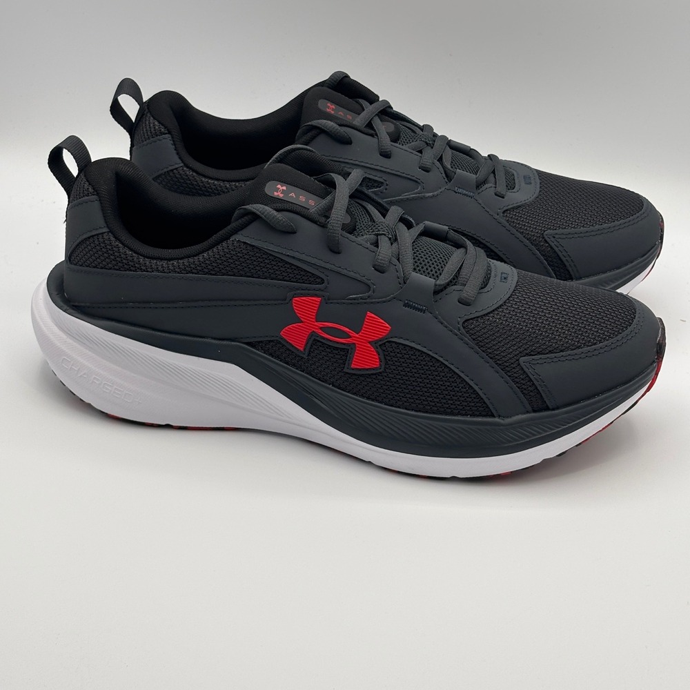 Under Armour UA Assert 11 Shoes Mens Size 11 Grey Red Running 3027623-016